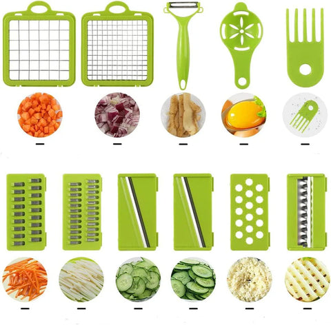 Image of CORTADOR Y RAYADOR DE VERDURAS Y FRUTAS MULTIFUNCIONAL 14 EN 1