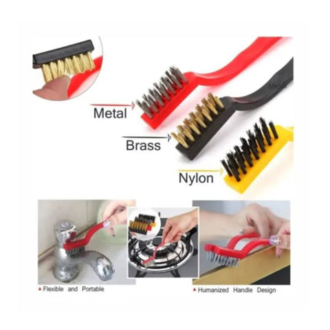 Image of SET DE 3 CEPILLOS DE LIMPIEZA ALAMBRE DE ACERO PREMIUM
