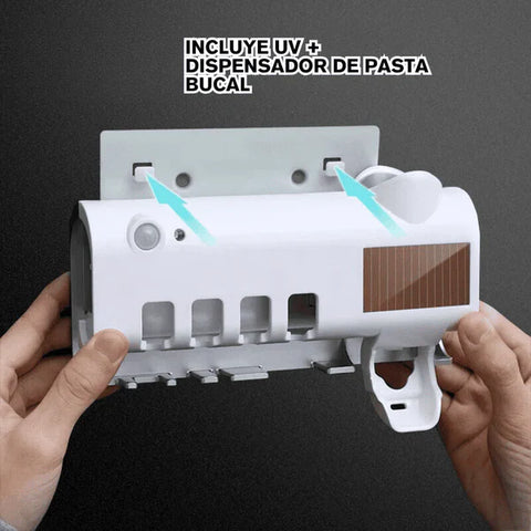 Image of ESTERILIZADOR DE CEPILLO UV MAS DISPENSADOR  PREMIUM